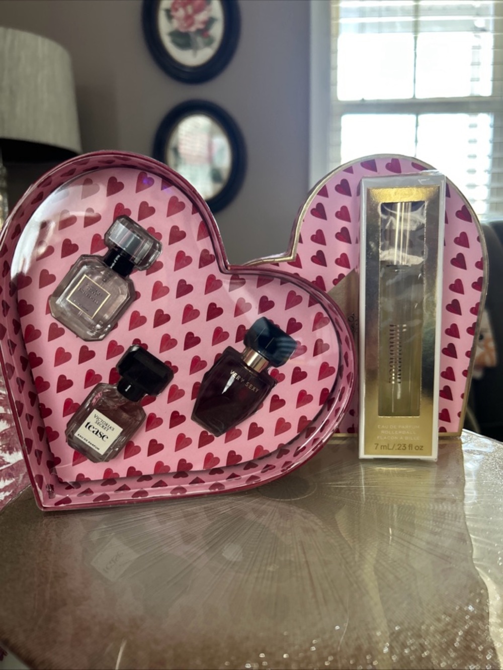 Victoria's Secret Bombshell Tease Heart Mini Set and Heavenly travel rollerball